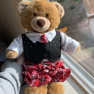 Pop punk Build-A-Bear with skirt and tie